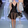Dior Spring 2012 Sheer Dress with Midriff details and Chiffon Layered Skirt in Black - Lyst