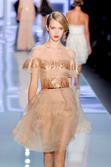Dior Spring 2012 Sheer Organza Dress with Art Deco Details - Lyst
