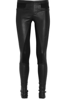Helmut Lang Leather and Stretch-jersey Leggings - Lyst