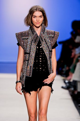 Isabel Marant Spring 2012 Multicolor Rajasthani Embroidered Vest With Accentuated Shoulders - Lyst