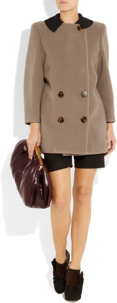 Miu Miu Oversized Leather Frame Clutch in Purple (plum) - Lyst