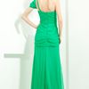 Oscar De La Renta Crinkled Chiffon One Shoulder Gown in Green - Lyst