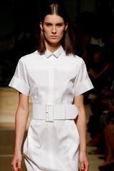 Celine Spring 2012 White Belted Shirt Dress