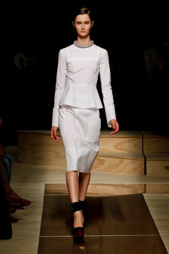 Celine Spring 2012 White Knee-Length Skirt - Lyst