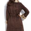 Ellen Tracy Long Belted Faux Shearling Coat in Brown - Lyst