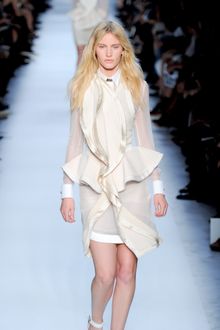 Givenchy Spring 2012 Sleeveless Peplum Dress with Undulating Satin Trimmed Lapel - Lyst