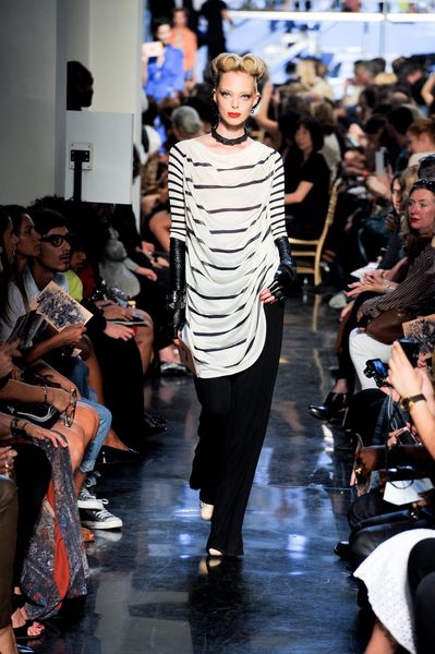 Jean Paul Gaultier Spring 2012 Stripey Sailor Jersey Tunic in White (black) - Lyst