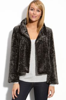 Kristen Blake Crop Faux Fur Jacket - Lyst