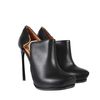 Lanvin Calfskin Heels Ankleboots with Cuts in Black - Lyst