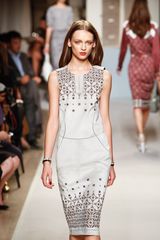 Loewe Spring 2012 Gray Print Sleeveless Knee Lenght Dress With 