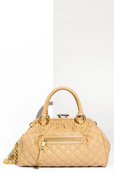Marc Jacobs Quilting Stam Leather Satchel in Beige (camel) - Lyst