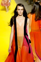 Sonia Rykiel Spring 2012 Sleeveless Sheer Color Contrast Gown