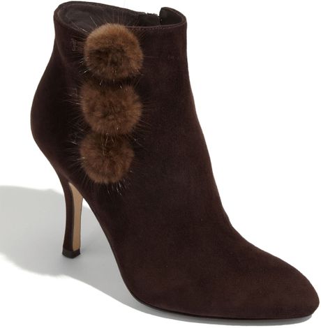 Via Spiga Prudence Genuine Mink Fur Trim Bootie in Black (tmoro) - Lyst