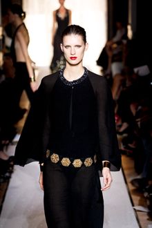 Yves Saint Laurent Spring 2012 Leather Belt With Golden Hexagon Detail - Lyst