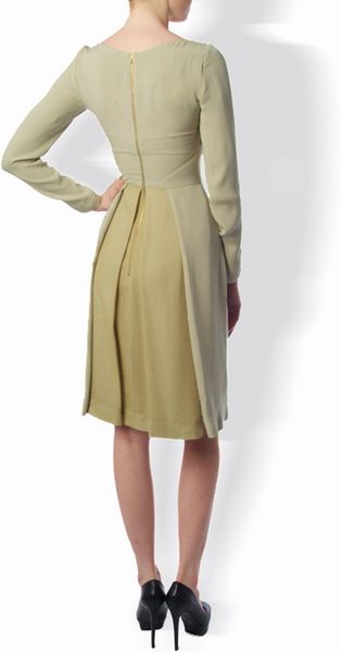 Cacharel L/s Pleat Back Dress - Lyst