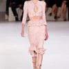 Alexander Mcqueen Spring 2012 Pink Ruffle Trim Pencil Skirt  in Pink - Lyst