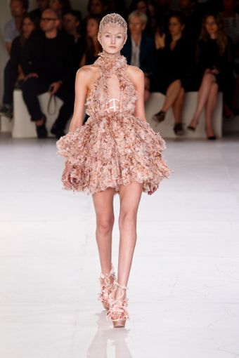 Alexander McQueen Spring 2012 Metallic Gladiator Platforms With Ruffles - Lyst