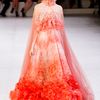 Alexander Mcqueen Spring 2012 Sleeveless Empire Line Gown With Ruffle Top and Exaggerated Ruffle Bottom in Red - Lyst