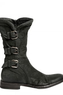 BB Bruno Bordese Waxed Calfskin Belted Boots - Lyst