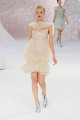 Chanel Spring 2012 Silver Patent Leather Ankle Boots With Anenome Detail Heels  - Lyst