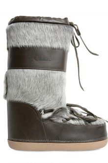 Chloé Calf Fur Moon Boot Boots - Lyst