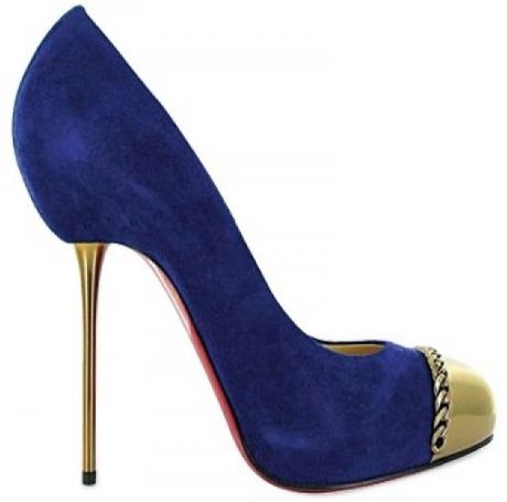 Christian Louboutin 120 Mm Metalipp Suede Pumps in Blue (indigo) - Lyst