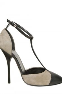 Giuseppe Zanotti 100mm Suede and Calfskin T-bar Sandals - Lyst