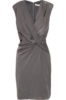Helmut Lang Draped Satin and Jersey Dress - Lyst