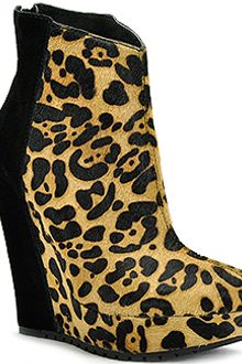 Kelsi Dagger Huette - Leopard Printed Pony Hair Wedge Bootie - Lyst