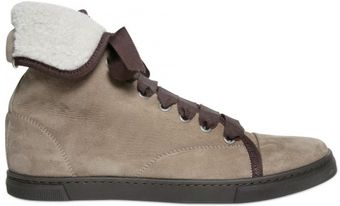 Shearling Suede High Sneakers 