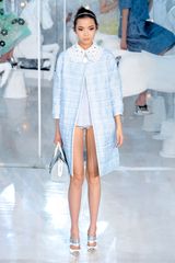 Louis Vuitton Spring 2012 Mint Green Lapel-less 3/4 Sleeve Coat