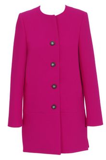 Balenciaga Collarless Virgin Wool Coat - Lyst