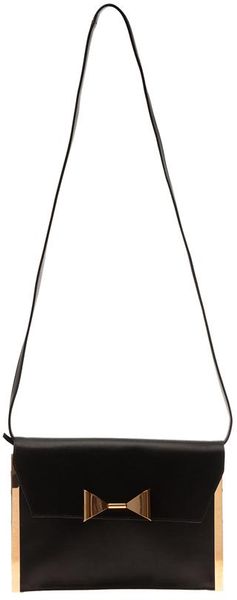 Chloé Rachel Silk and Leather Envelope Clutch in Black - Lyst