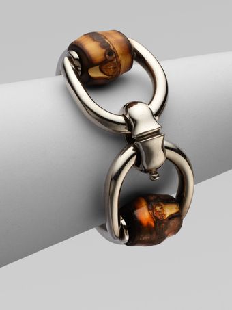 Gucci Bamboo Horsebit Sterling Silver Bracelet - Lyst