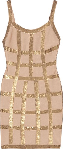 Hervé Léger Sequined Bandage Dress - Lyst