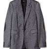 Joseph Laurent Tweed Leather Elbow Patch Jacket in Gray (black) - Lyst