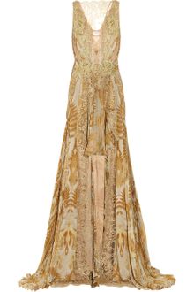 Julien Macdonald Jacobite Lace and Printed Silk-chiffon Gown - Lyst