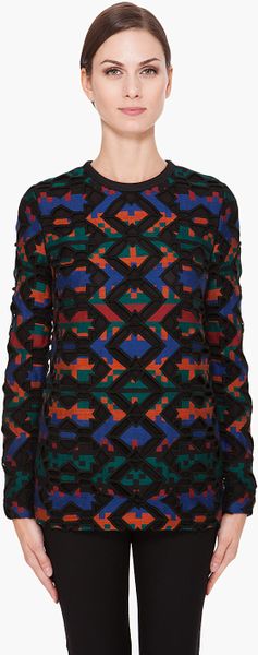 Proenza Schouler Lace Blouse in Multicolor (black) - Lyst