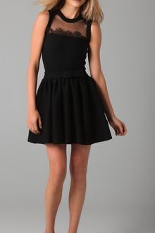 RED Valentino Sleeveless Knit Dress with Lace - Lyst