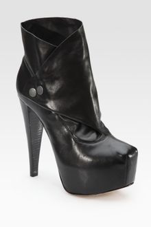 Alice + Olivia Priss Lamb Leather Fold-over Ankle Boots - Lyst