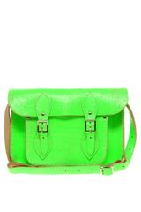 Cambridge Satchel Company Exclusive To Asos 11 Green Fluro Cracked Leather Satchel