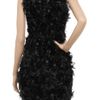 Donna Karan New York Feather and Sequinembellished Silk Dress in Black - Lyst