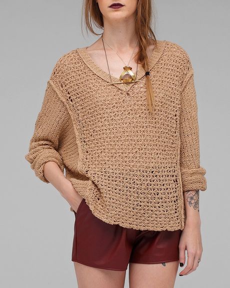 Free People Laguna Coast Pullover in Beige (camel) - Lyst
