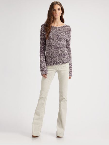 Theory Honorata Marled Cottonrich Sweater in Purple (multi) - Lyst