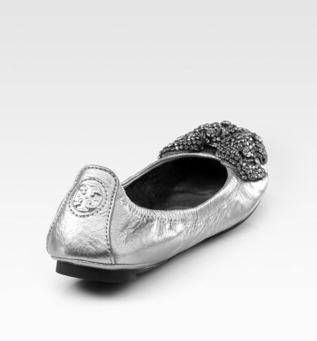 tory burch eddie ballet flat with crystal bow
