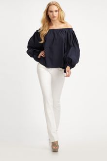 Yves Saint Laurent Off-the-shoulder Cotton Blouse - Lyst