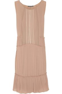 Alberta Ferretti Pleated Crepe Dress - Lyst