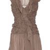 Alberta Ferretti Ruched Silkchiffon Blouse in Beige (pink) - Lyst