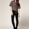 Asos Collection Asos Crinkle Check Shell Top in Gray (grey) - Lyst