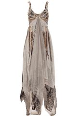 Haute Hippie Dreamcatcher Feather and Silk-chiffon Gown
